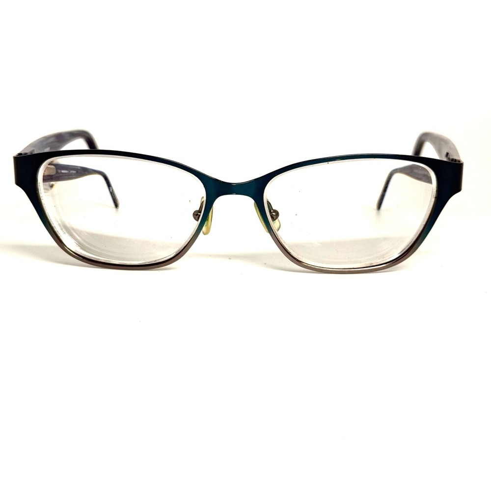 Chelsea 320 Cat Eye Eyeglasses Frames Blue Grey Marbled 52-16-135 Women